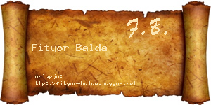 Fityor Balda névjegykártya
